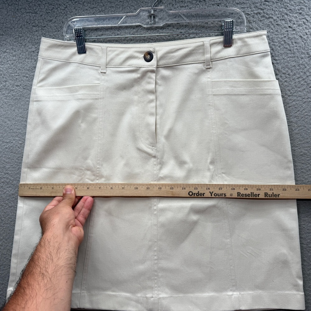 NWT Boden Women's Size 12L Glorious British Style Mini Skirt Beige White Pockets - Picture 6 of 16